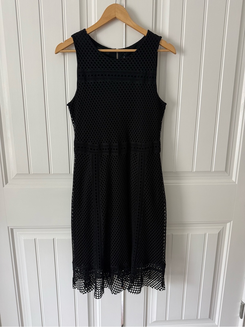 Alfani Black Sleeveless Midi Lace Overlay Dress